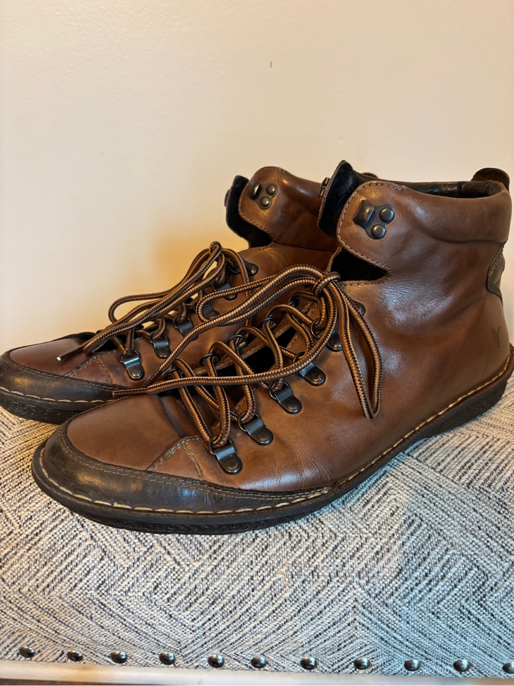 Pikolinos Brown Leather Men's Lace-Up Style Boots. Size 10.5.